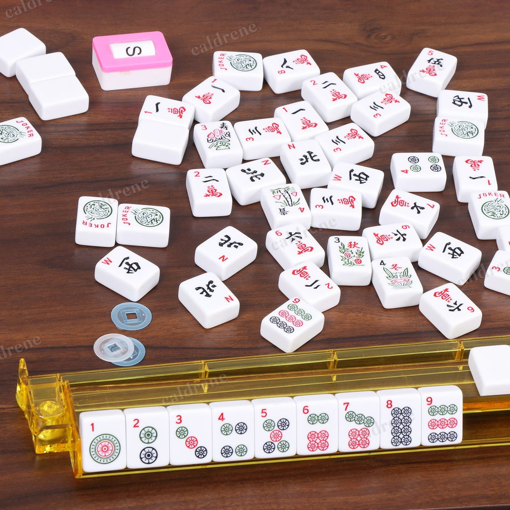 American Mahjong Set 166 White Tiles with 4 Racks and Pushers – view 5