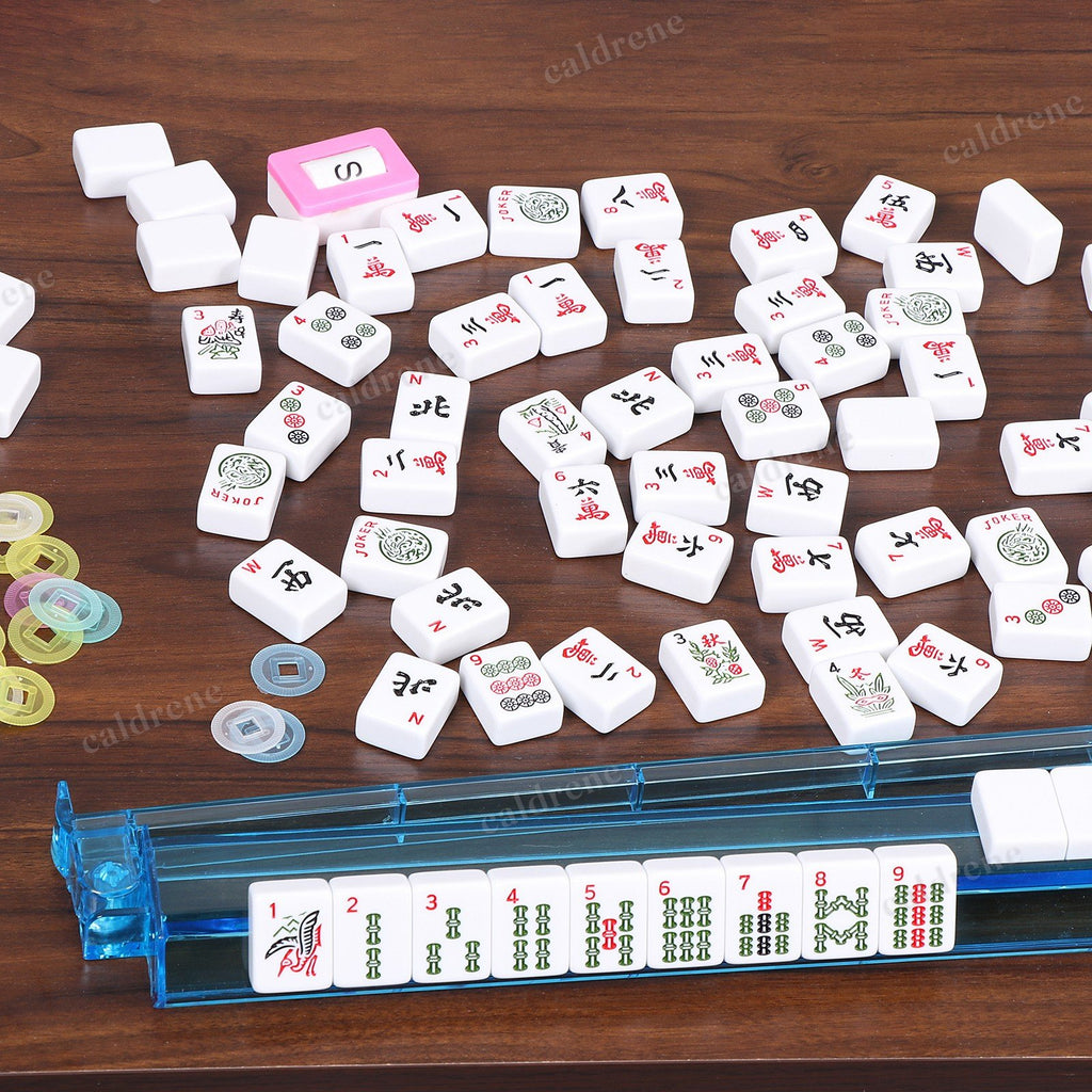 American Mahjong Set 166 White Tiles with 4 Racks and Pushers – view 6