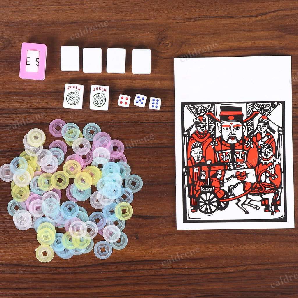 American Mahjong Set 166 White Tiles with 4 Racks and Pushers – view 8