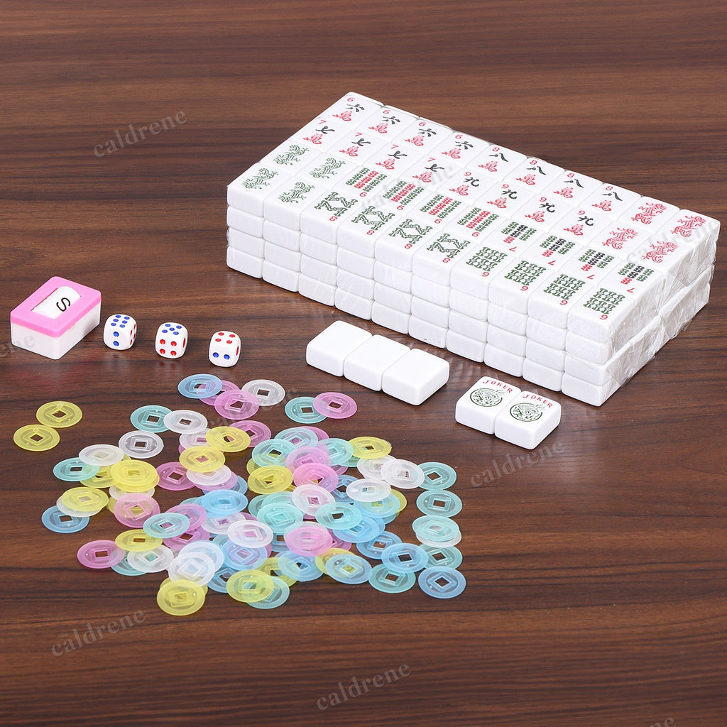 American Mahjong Set 166 White Tiles with 4 Racks and Pushers – view 9
