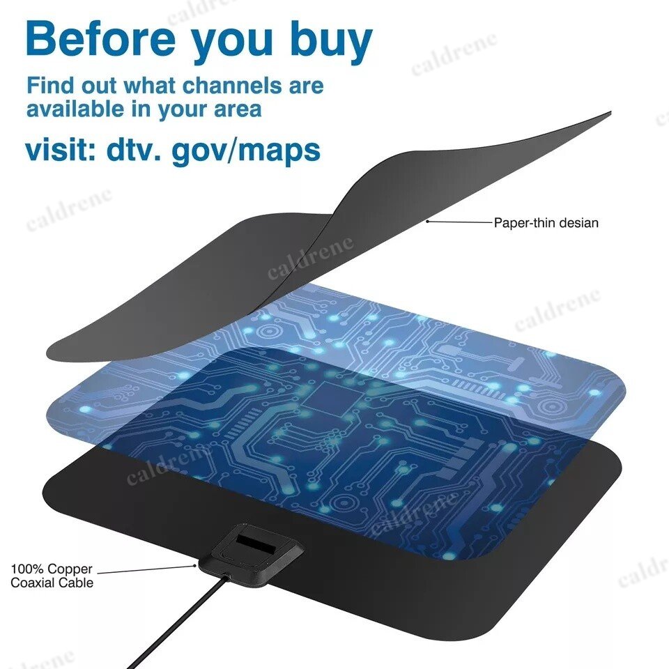 Amplified Indoor Digital HDTV Antenna with Signal Booster – view 5
