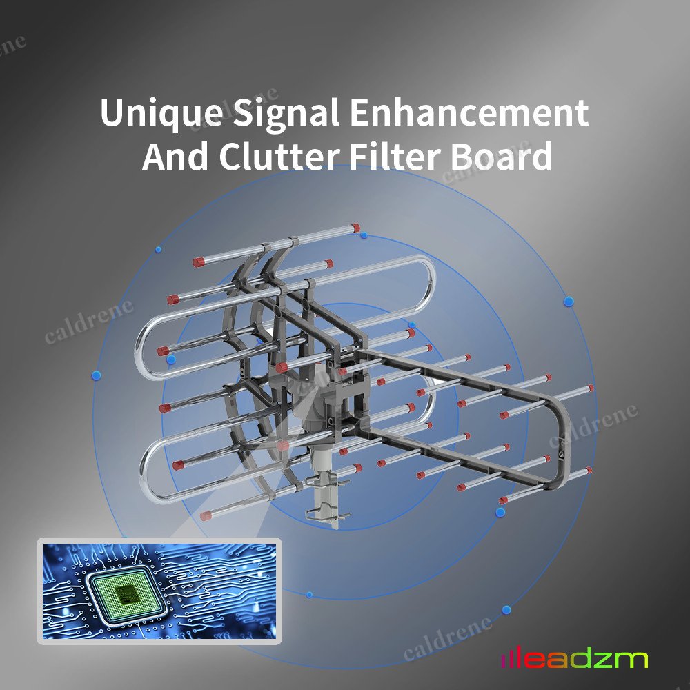 Amplified Outdoor HD TV Antenna with 360° Rotor – view 3