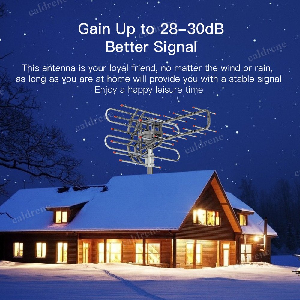 Amplified Outdoor HD TV Antenna with 360° Rotor – view 4