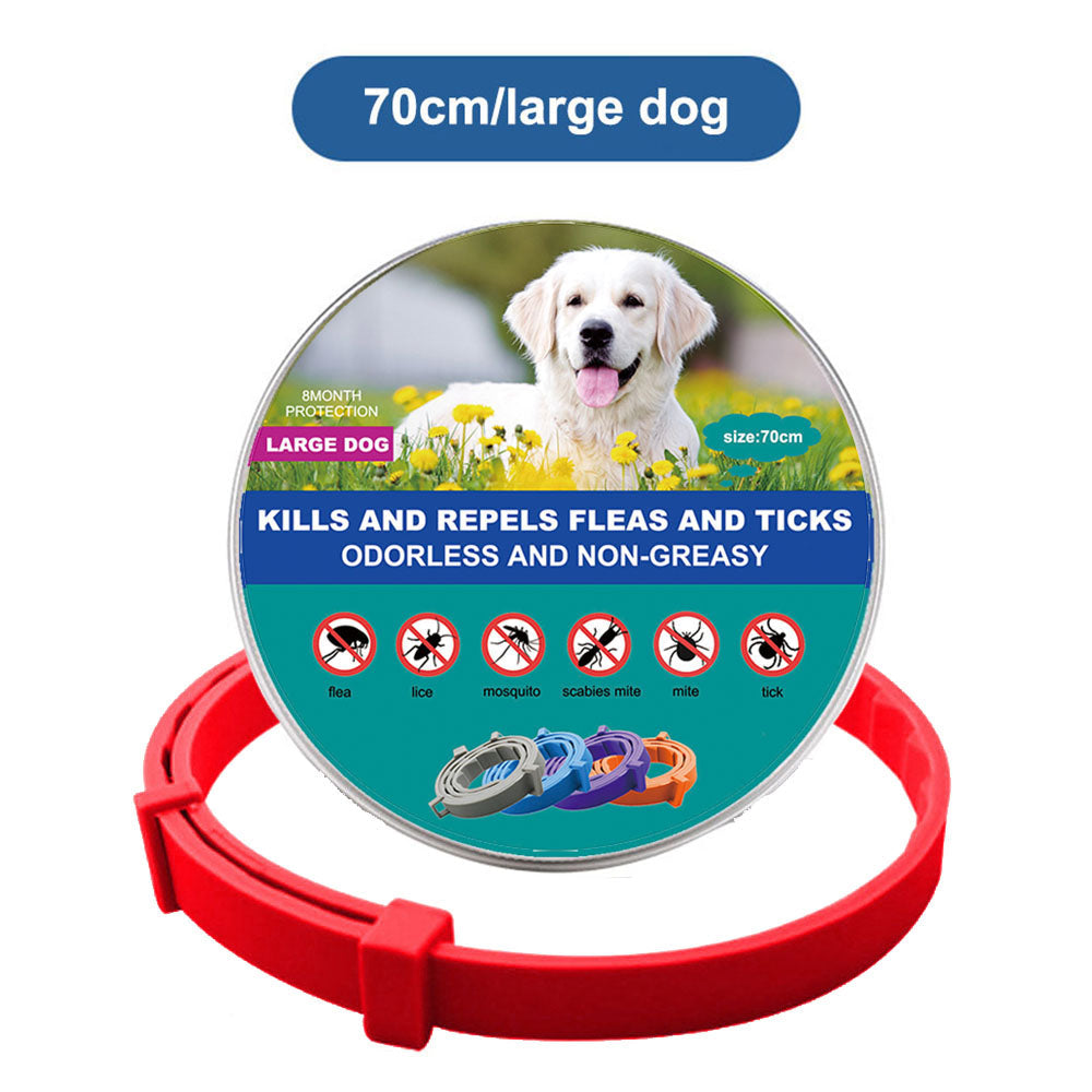 Antiparasitic Pet Collar for Flea and Tick Protection – 1x Large Dog 70cm Red