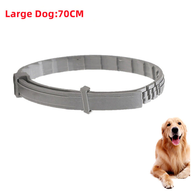 Antiparasitic Pet Collar for Flea and Tick Protection – 1x Large Dog 70cm Gray