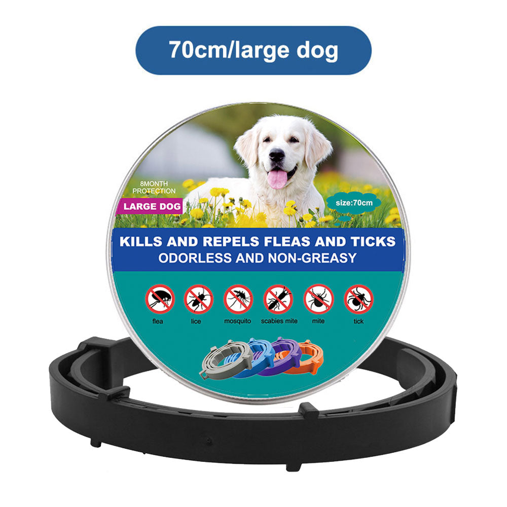 Antiparasitic Pet Collar for Flea and Tick Protection – 1x Large Dog 70cm Black