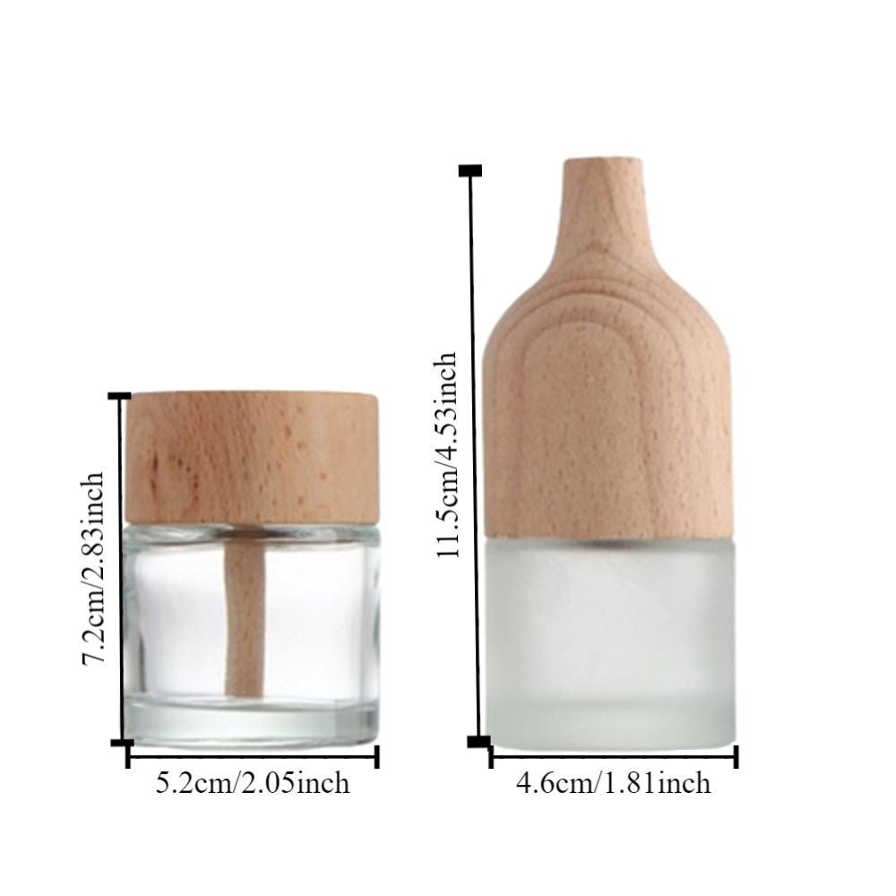 Aromatherapy Bottle Reed Diffuser Vase Essential Oil Solid Wood Empty Jar Glass