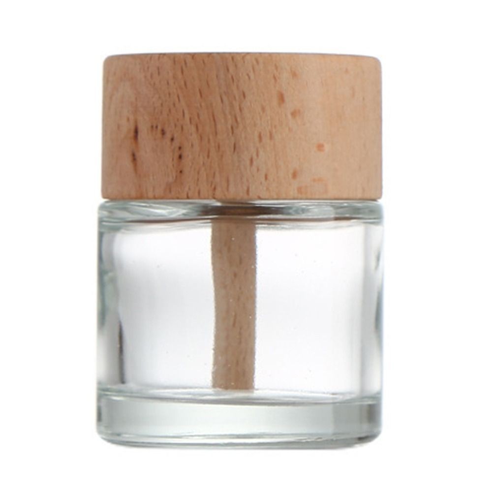 Aromatherapy Bottle Reed Diffuser Vase Essential Oil Solid Wood Empty Jar Glass – 50ml