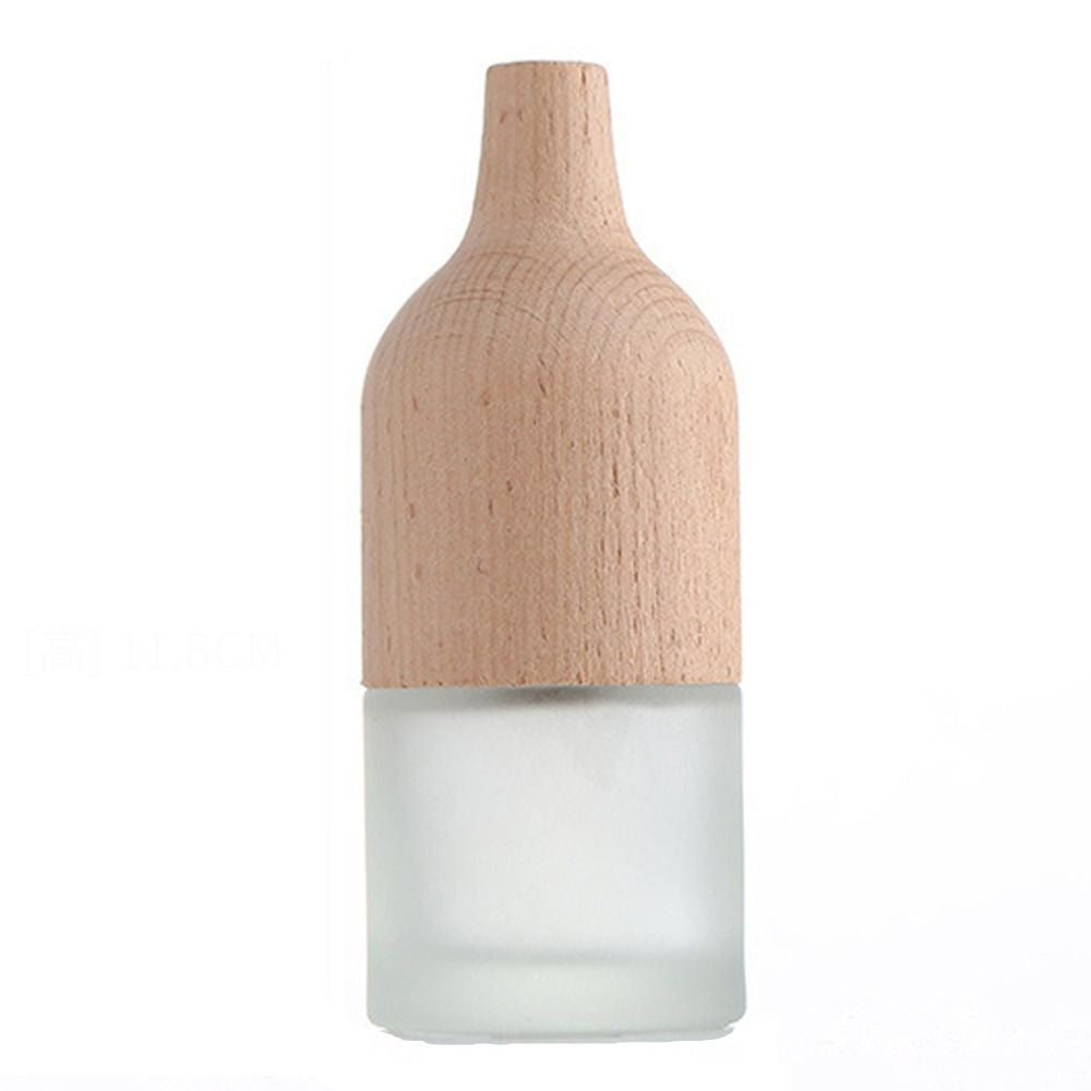 Aromatherapy Bottle Reed Diffuser Vase Essential Oil Solid Wood Empty Jar Glass – 30ml