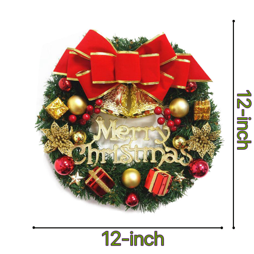 Artificial Christmas Wreath for Front Door – 12 in