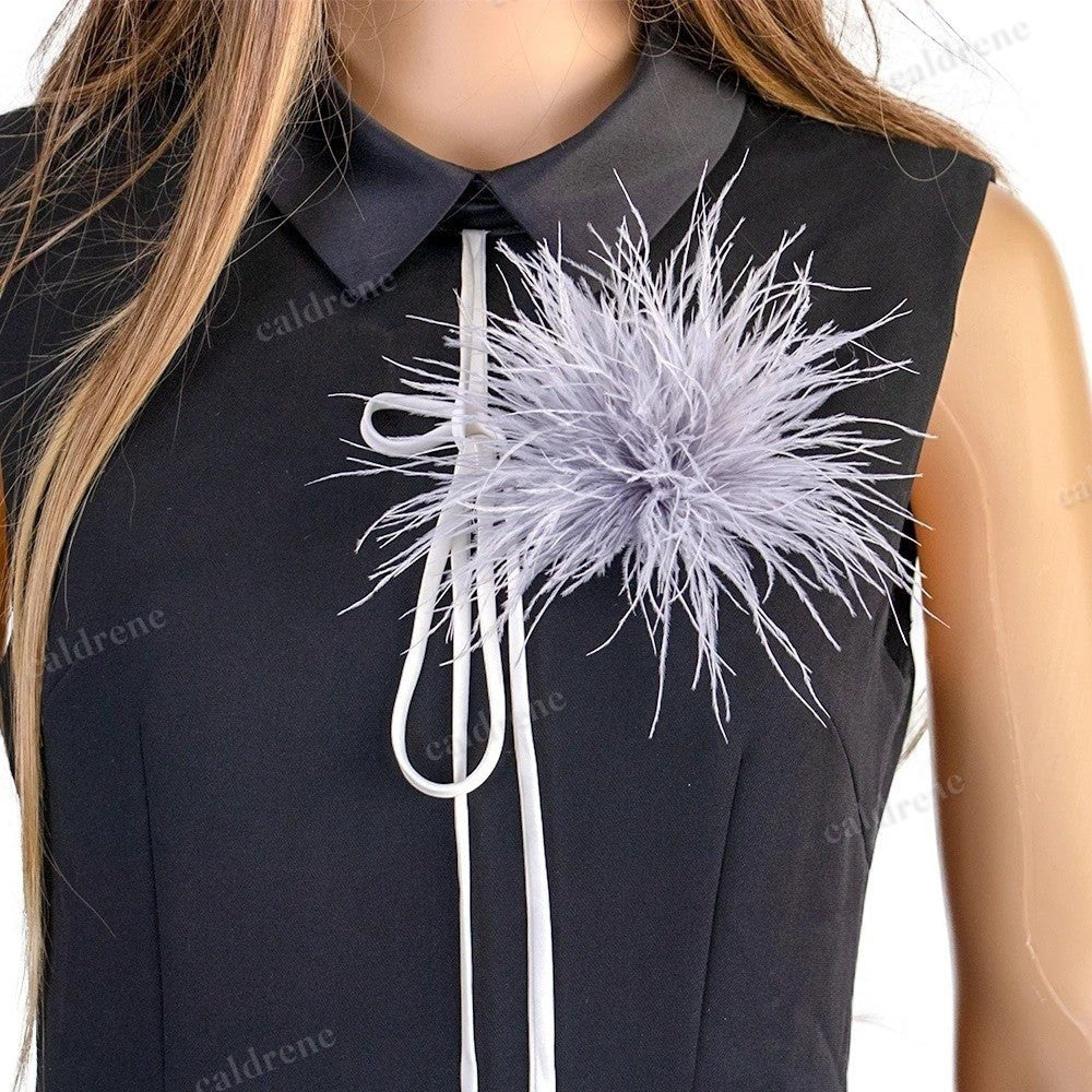 Artificial Feather Ostrich Feather Brooch Feather Brooch Accessories Wedding – view 6