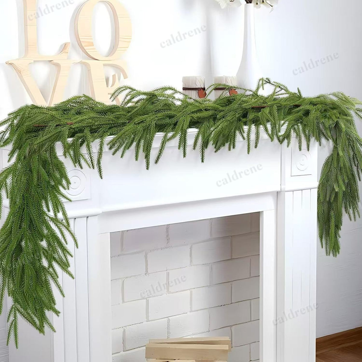 Artificial Norfolk Pine Christmas Garland Real Touch for Mantle – view 2