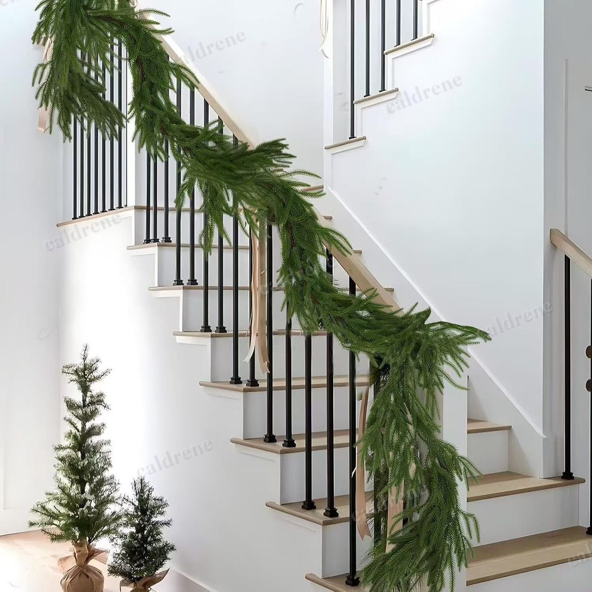 Artificial Norfolk Pine Christmas Garland Real Touch for Mantle – view 3