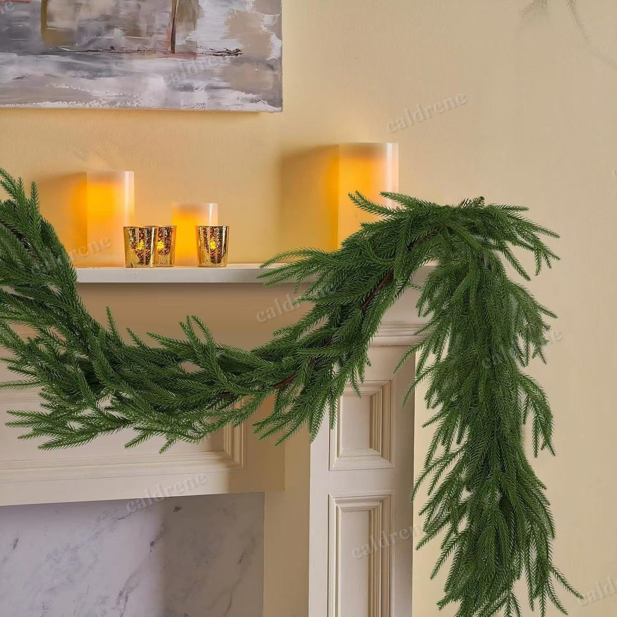 Artificial Norfolk Pine Christmas Garland Real Touch for Mantle – view 5