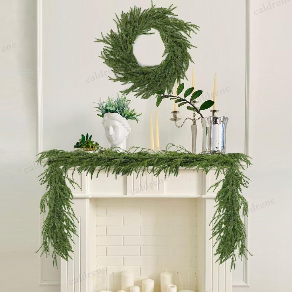 Artificial Norfolk Pine Christmas Garland Real Touch for Mantle – view 6