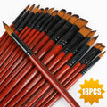 Artist Paint Brush Set, 18 Pieces