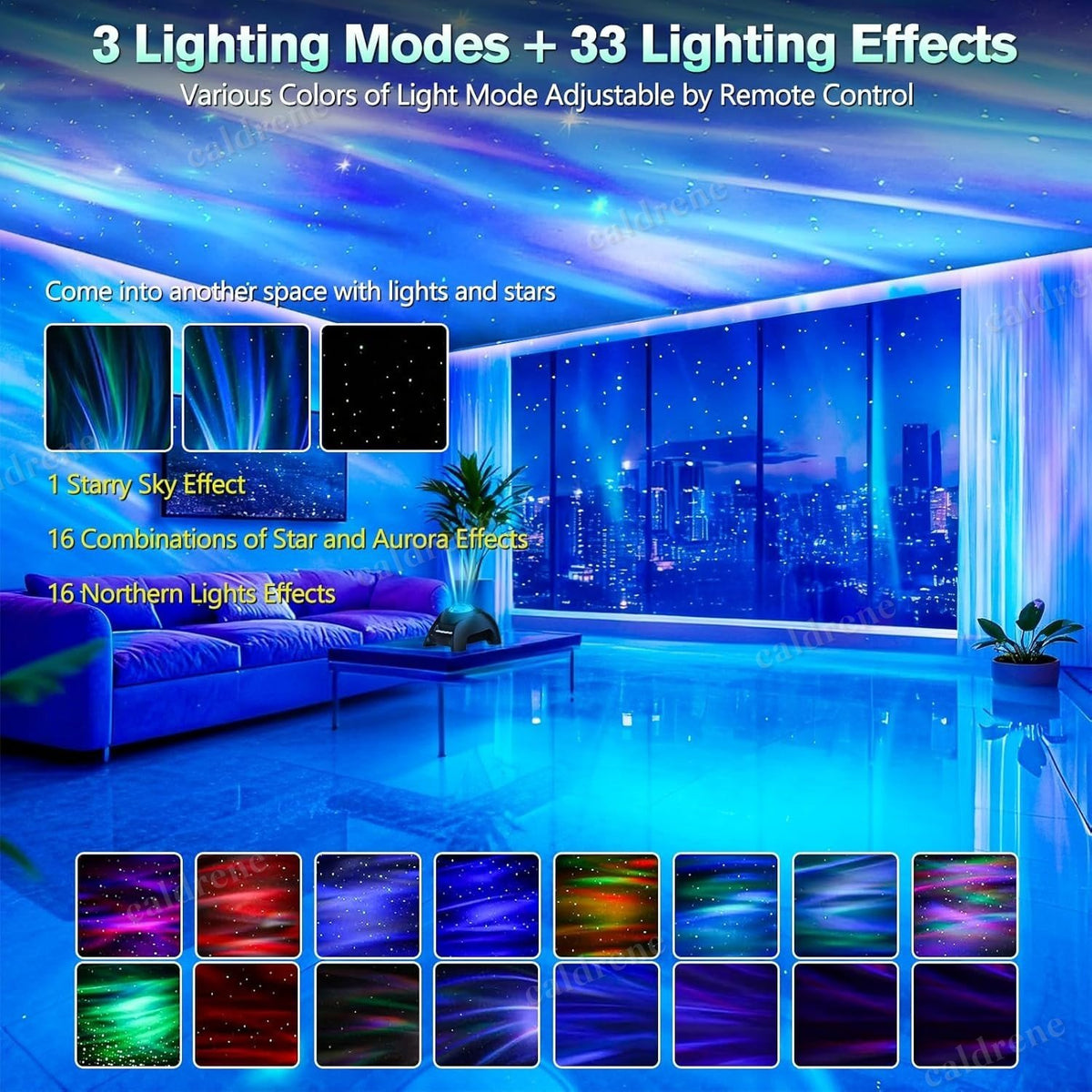 Aurora Star Projector Night Light, 33 Effects – view 2