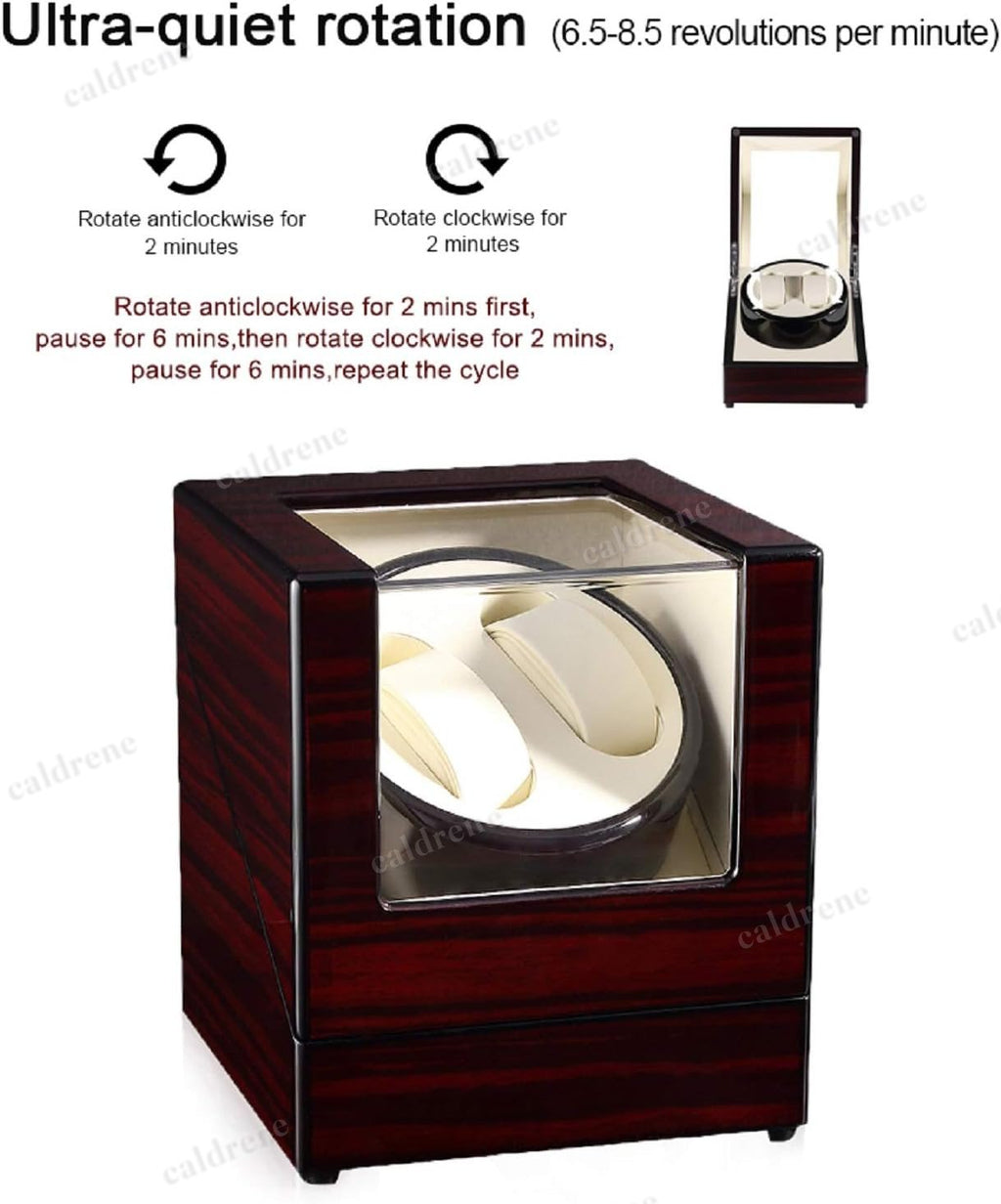 Automatic Double Watch Winder Box, Wooden – view 3