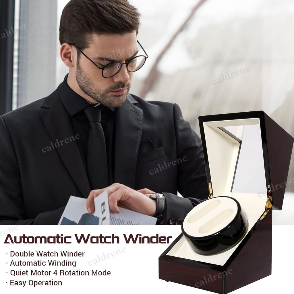 Automatic Double Watch Winder Box, Wooden – view 4