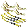 Axle Straps with Ratchet Tie Downs and Snap Hooks, 4 Pack