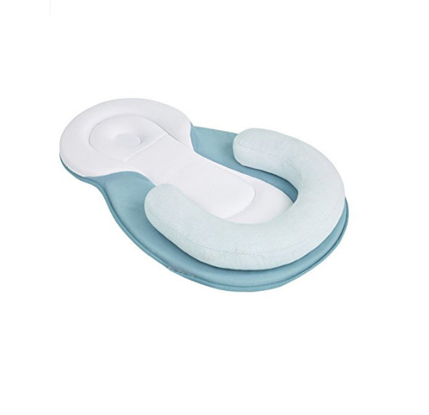 Baby Anti-Rollover Sleeping Pillow for Safe Sleep – Blue