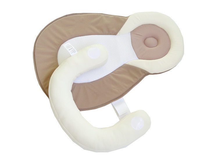 Baby Anti-Rollover Sleeping Pillow for Safe Sleep – Khaki