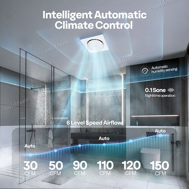 Bathroom Exhaust Fan with RGB Light and Bluetooth Speaker – view 3