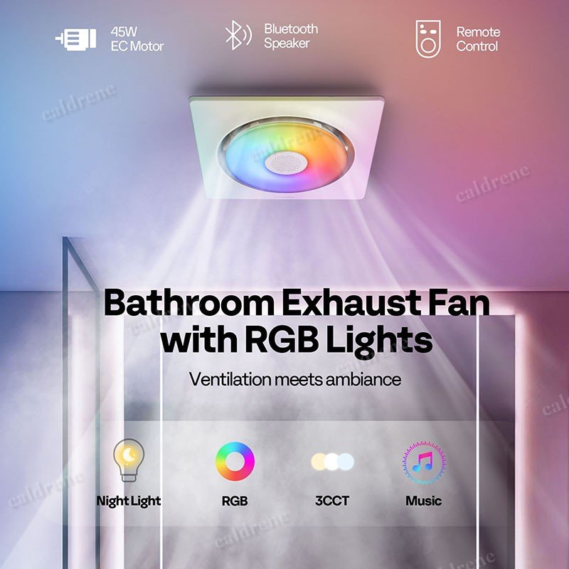 Bathroom Exhaust Fan with RGB Light and Bluetooth Speaker – view 5