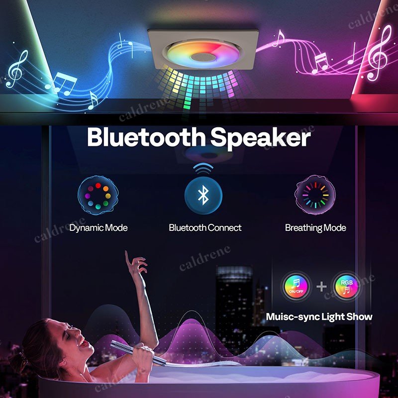 Bathroom Exhaust Fan with RGB Light and Bluetooth Speaker – view 7
