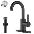Black Single Handle High Arc Bathroom Sink Faucet