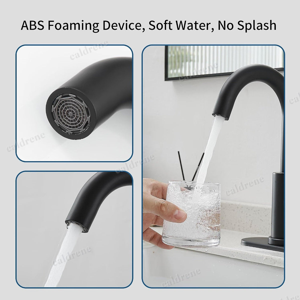 Black Single Handle High Arc Bathroom Sink Faucet – view 3