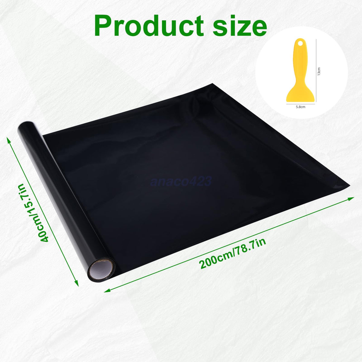 Black Static Cling Aquarium Background for Fish Tanks – 40*200cm