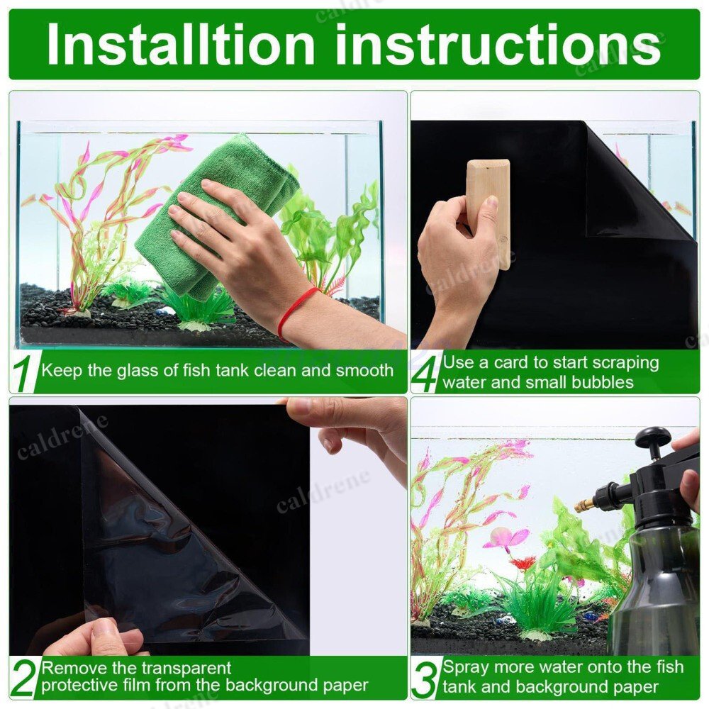 Black Static Cling Aquarium Background for Fish Tanks – view 7