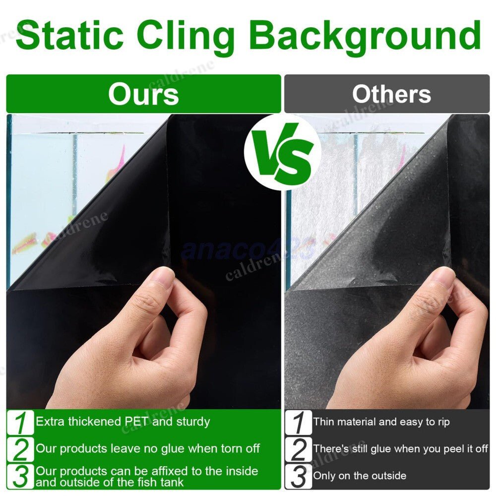 Black Static Cling Aquarium Background for Fish Tanks – view 8