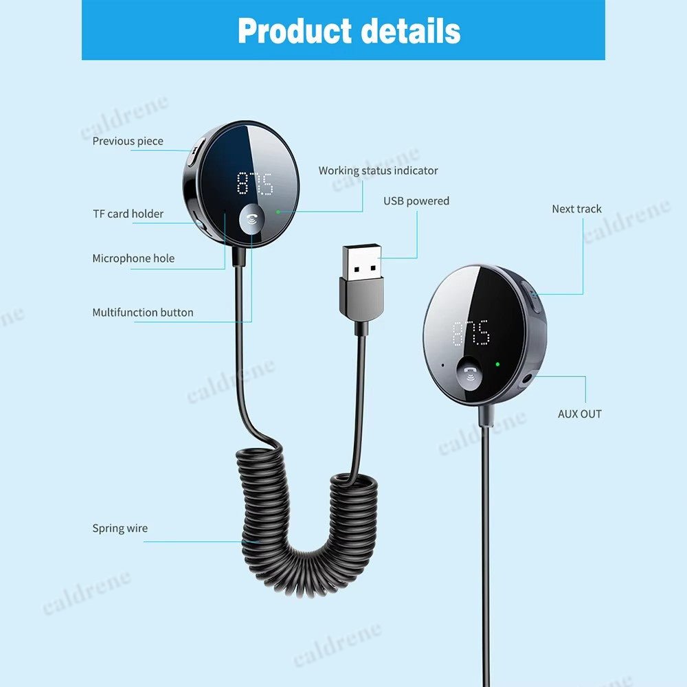 Bluetooth 5.0 Wireless Car FM Transmitter for Audio Streaming – view 3