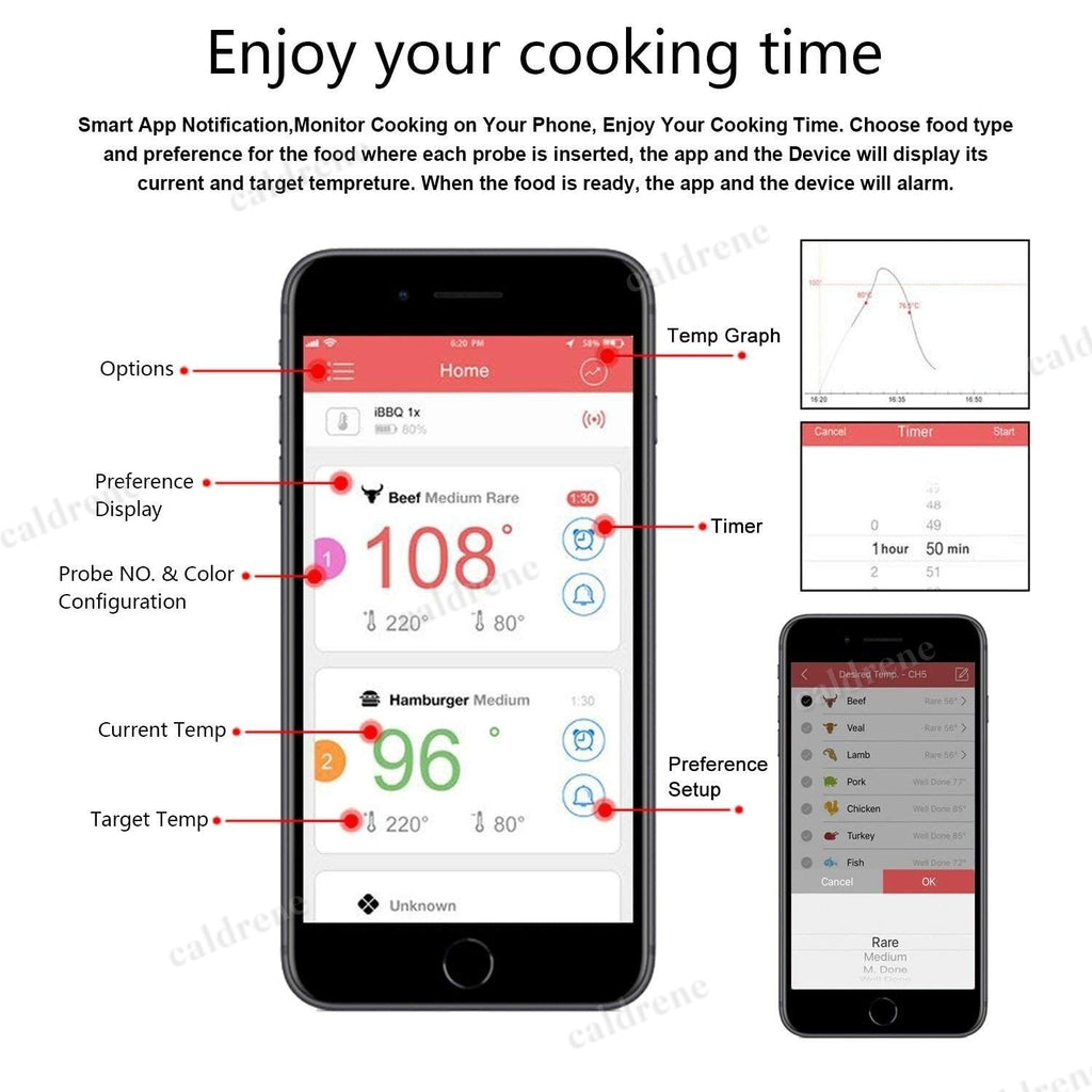 Bluetooth Meat Thermometer with 6 Probes – view 3