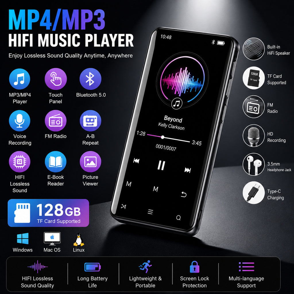 Bluetooth MP3 Player with FM Radio