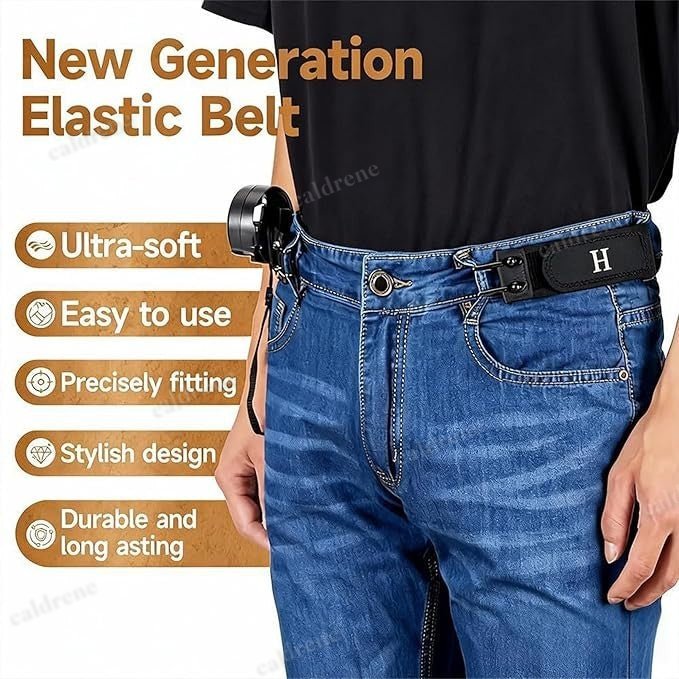 Buckle-Less Tactical Metal Hook Elastic Belt for Unisex – view 3
