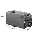 Caldrene Console Pet Seat for Small Dogs & Cats – Gray / Standard