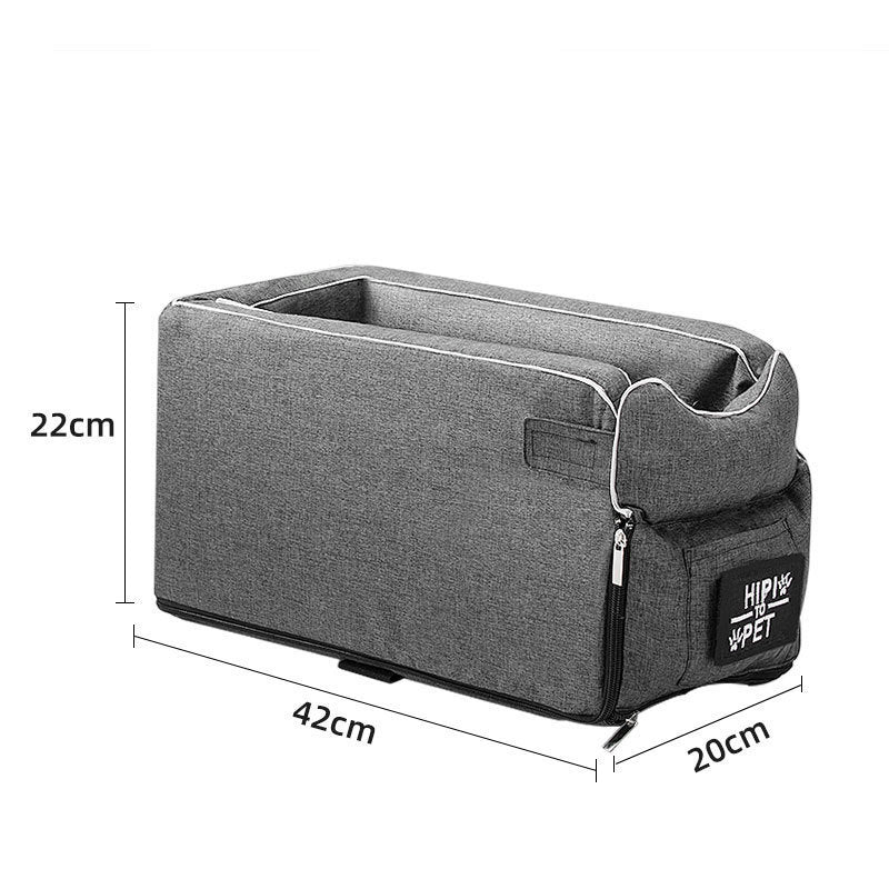Caldrene Console Pet Seat for Small Dogs & Cats – Gray / Standard