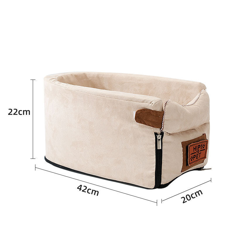 Caldrene Console Pet Seat for Small Dogs & Cats – Beige / Standard