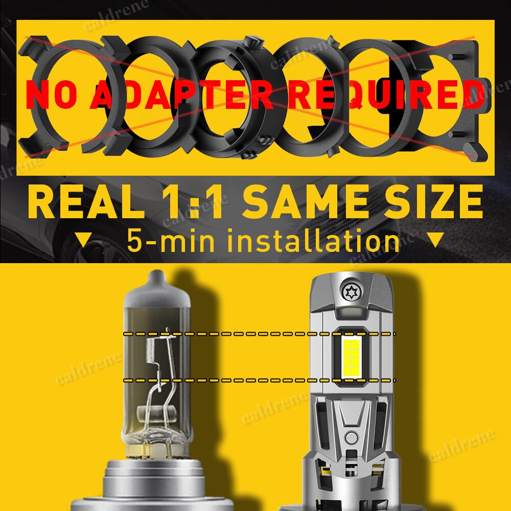 CANBUS H7 LED Headlight Bulbs Kit 22000LM 6500K, 2 Pack – view 9