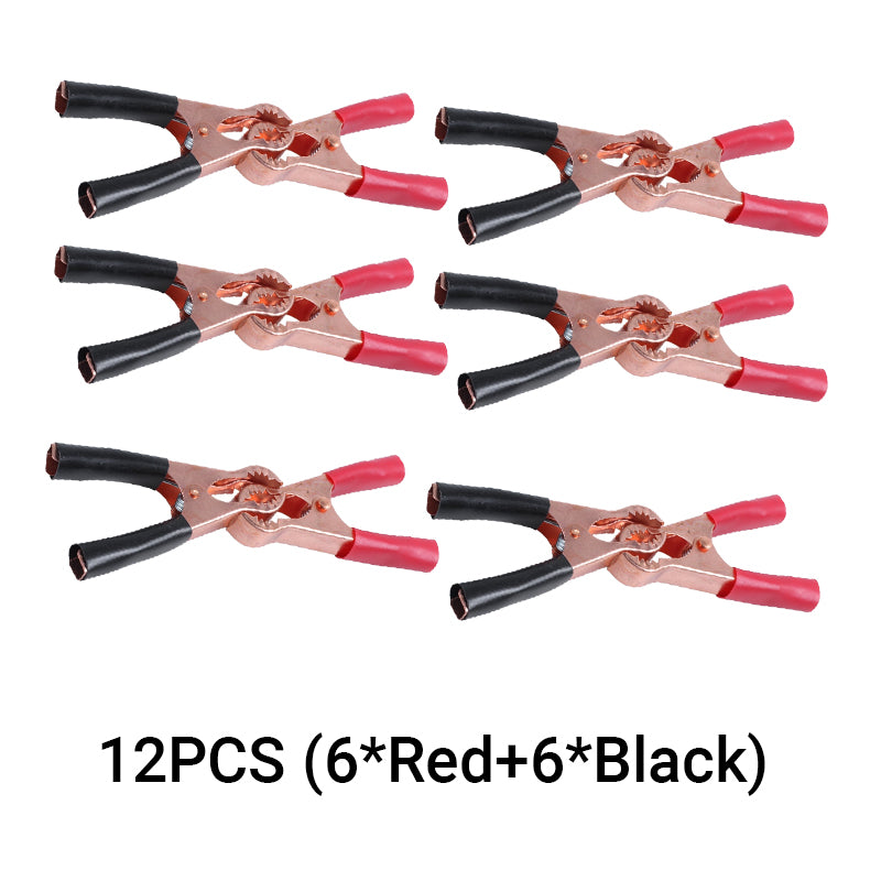 Car Battery Alligator Clips for Electrical Tasks – 12pcs (6black+6red)