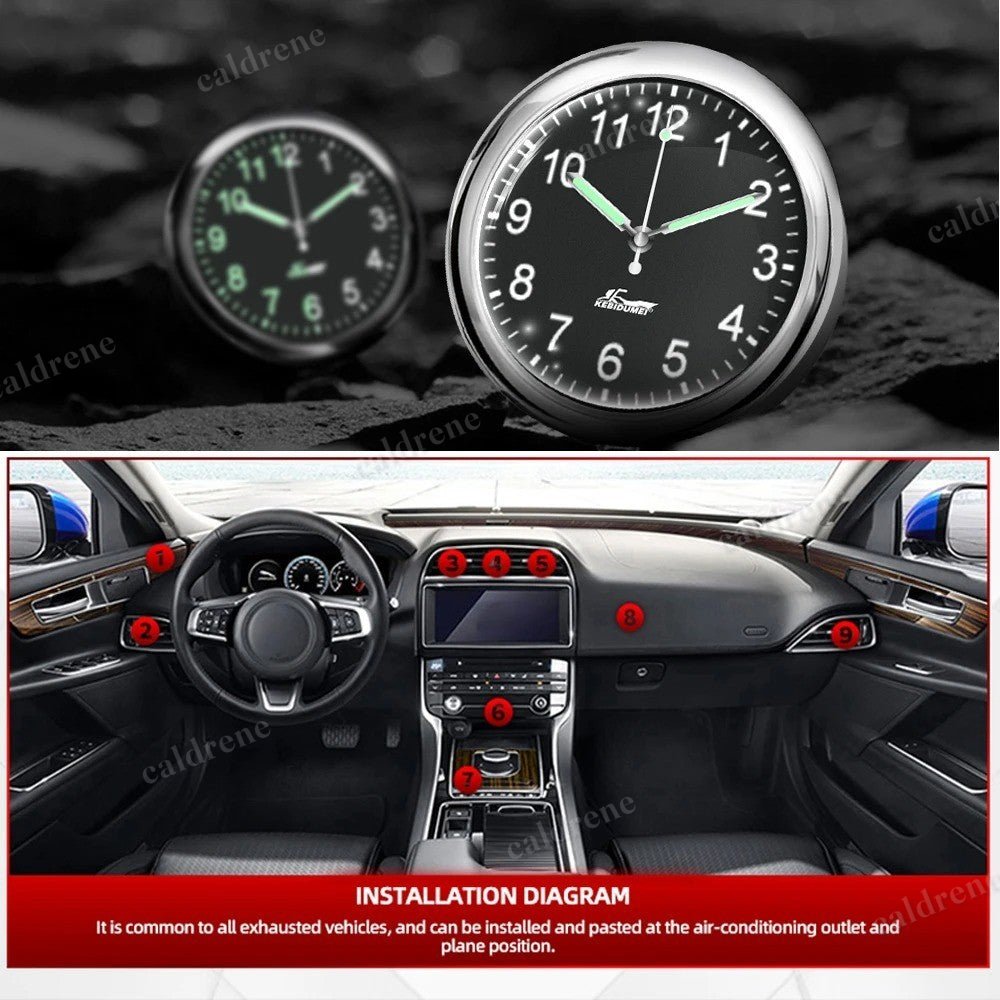 Car Clock Luminous Automobiles Internal Stick-On Mini Digital Watch Mechanics Qu – view 7