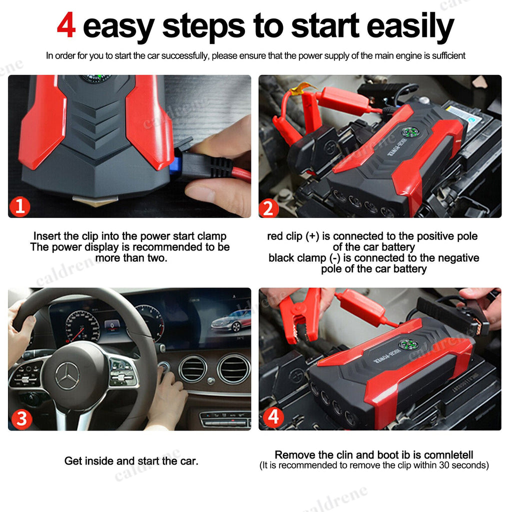 Car Jump Starter Power Bank, 12V Battery Booster – view 6