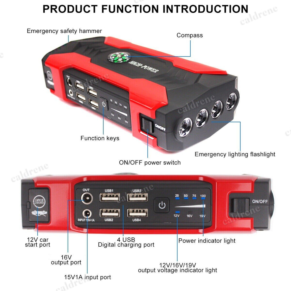 Car Jump Starter Power Bank, 12V Battery Booster – view 7