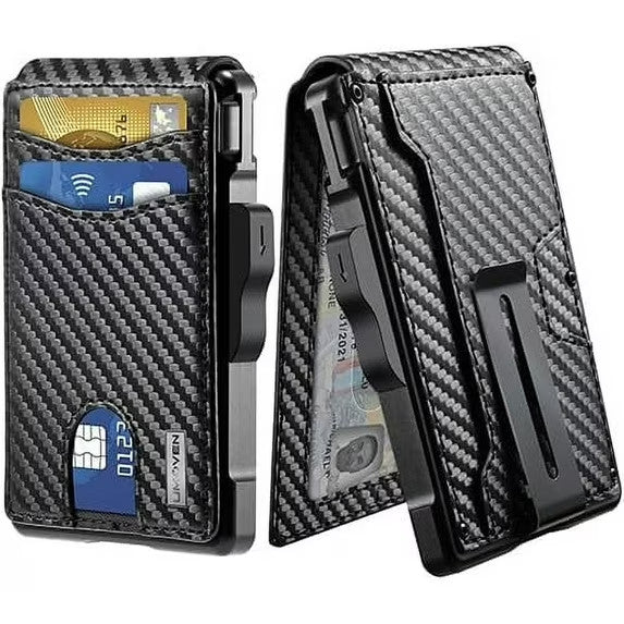 Carbon Fiber Pop-Up Wallet with RFID Blocking