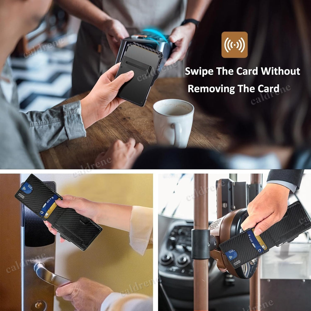 Carbon Fiber Pop-Up Wallet with RFID Blocking – view 3