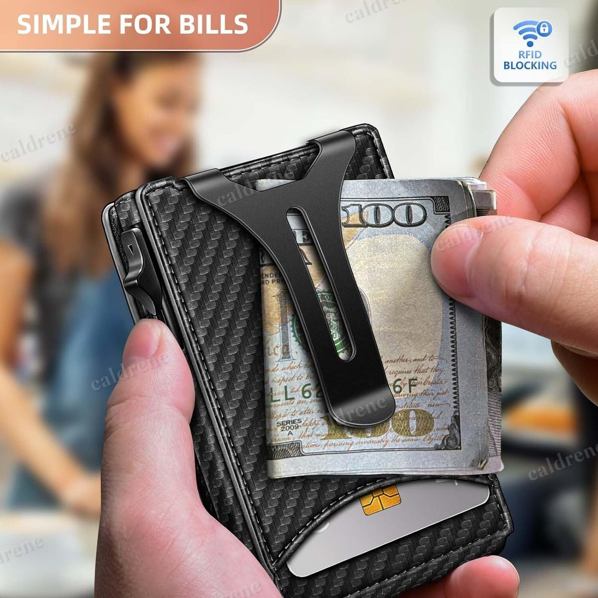 Carbon Fiber Pop-Up Wallet with RFID Blocking – view 5