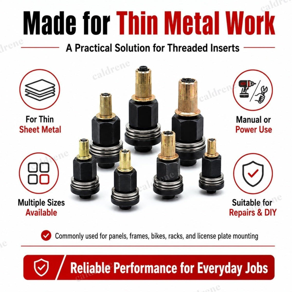 Carbon Steel Rivet Nut Tool Set M3-M12, 77 Pieces – view 7
